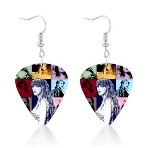 TS Fans Gifts:1989 Lover Earrings for Women Eras Guitar Pick Dangle Earrings